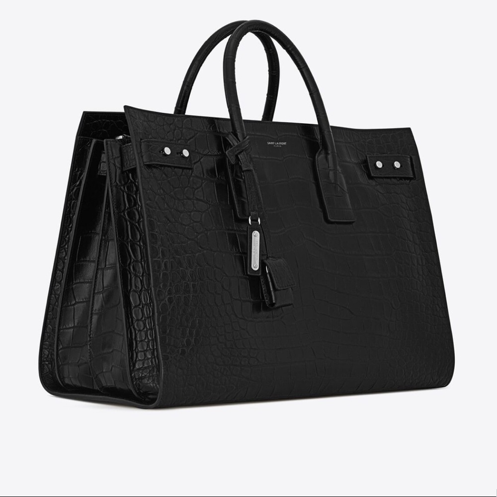 SAC DE JOUR LARGE IN CROCODILE EMBOSSED LEATHER